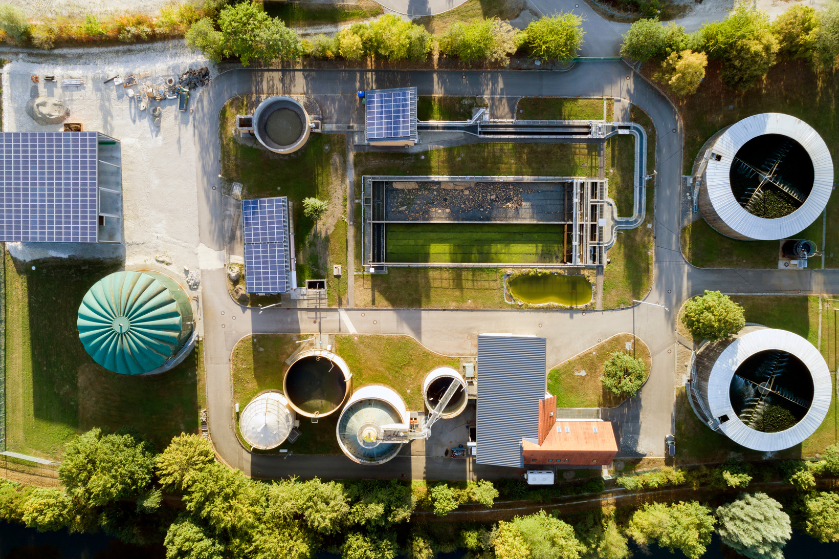 Aerial View of Water Purification Plant